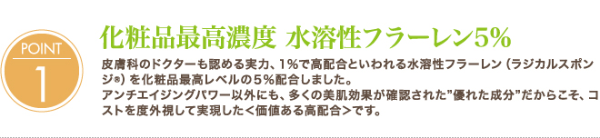 1.化粧品最高濃度 水溶性フラーレン5％